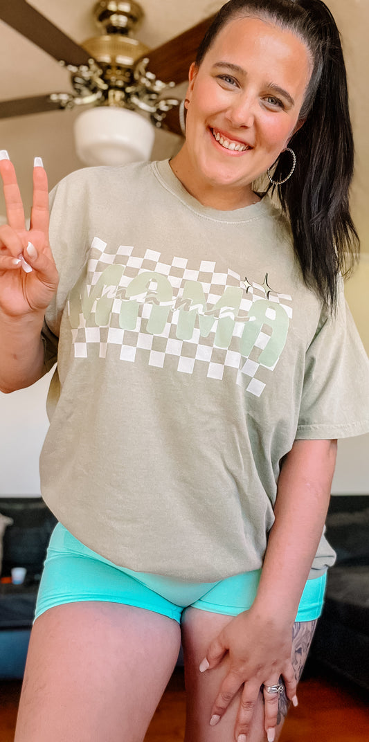 Checkered Mama-Comfort Color Tee