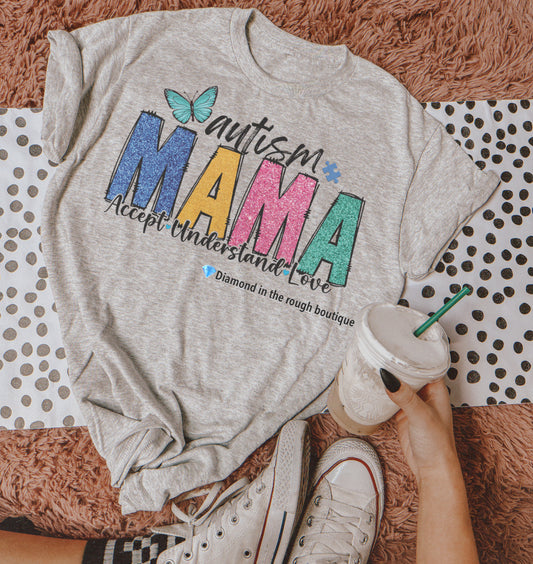 Autism Mama(2 color choices)-graphic tee