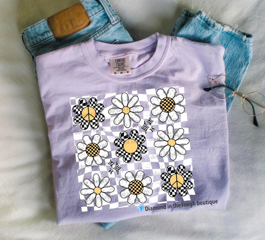 Retro Flowers-Comfort Color Tee