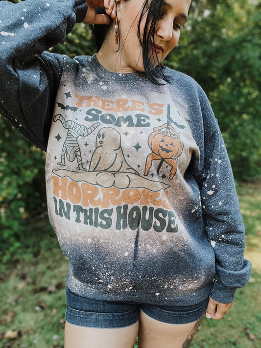 Ghost Horrors-bleached crewneck