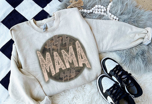 Grunge green mama-crewneck