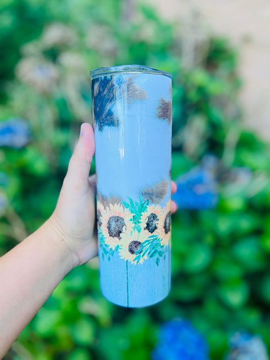 Cowhide sunflower 20 oz-Tumbler