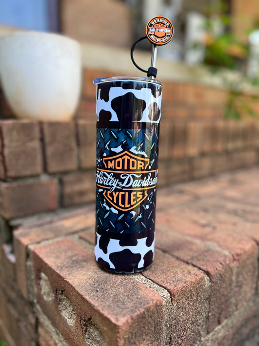 Cow print Harley 20oz tumbler